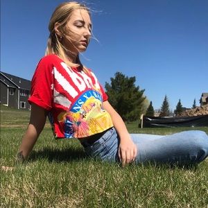 Vibras red baby tee shirt